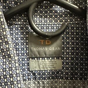 Thomas Dean Men's Blue Geometric Shirt
